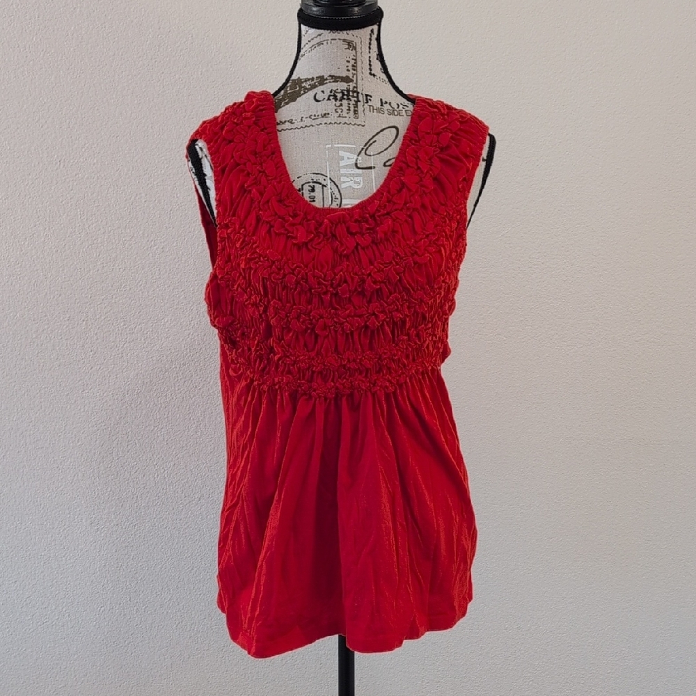 Deletta Vibrant Red Sleeveless Blouse